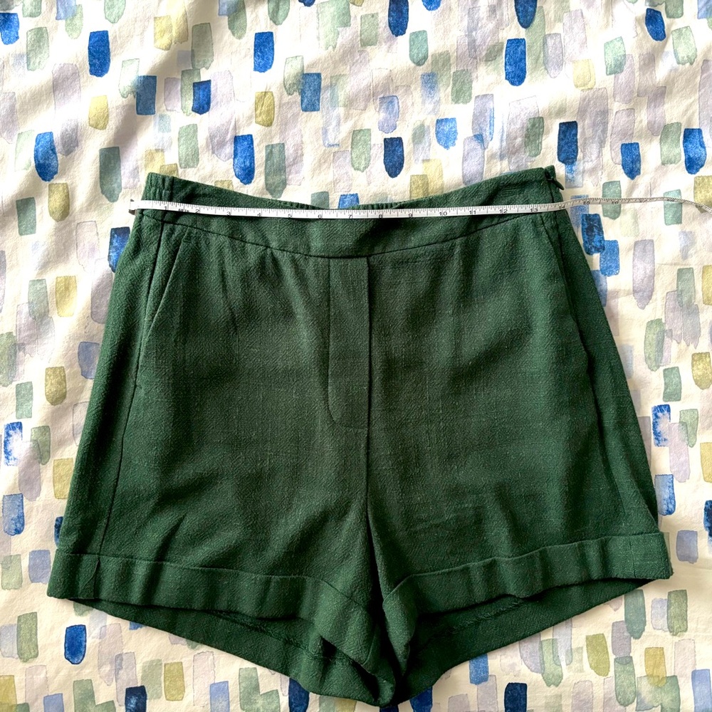 Frank & Oak Forest Green Women’s Cuffed-Hem Shorts NWOT